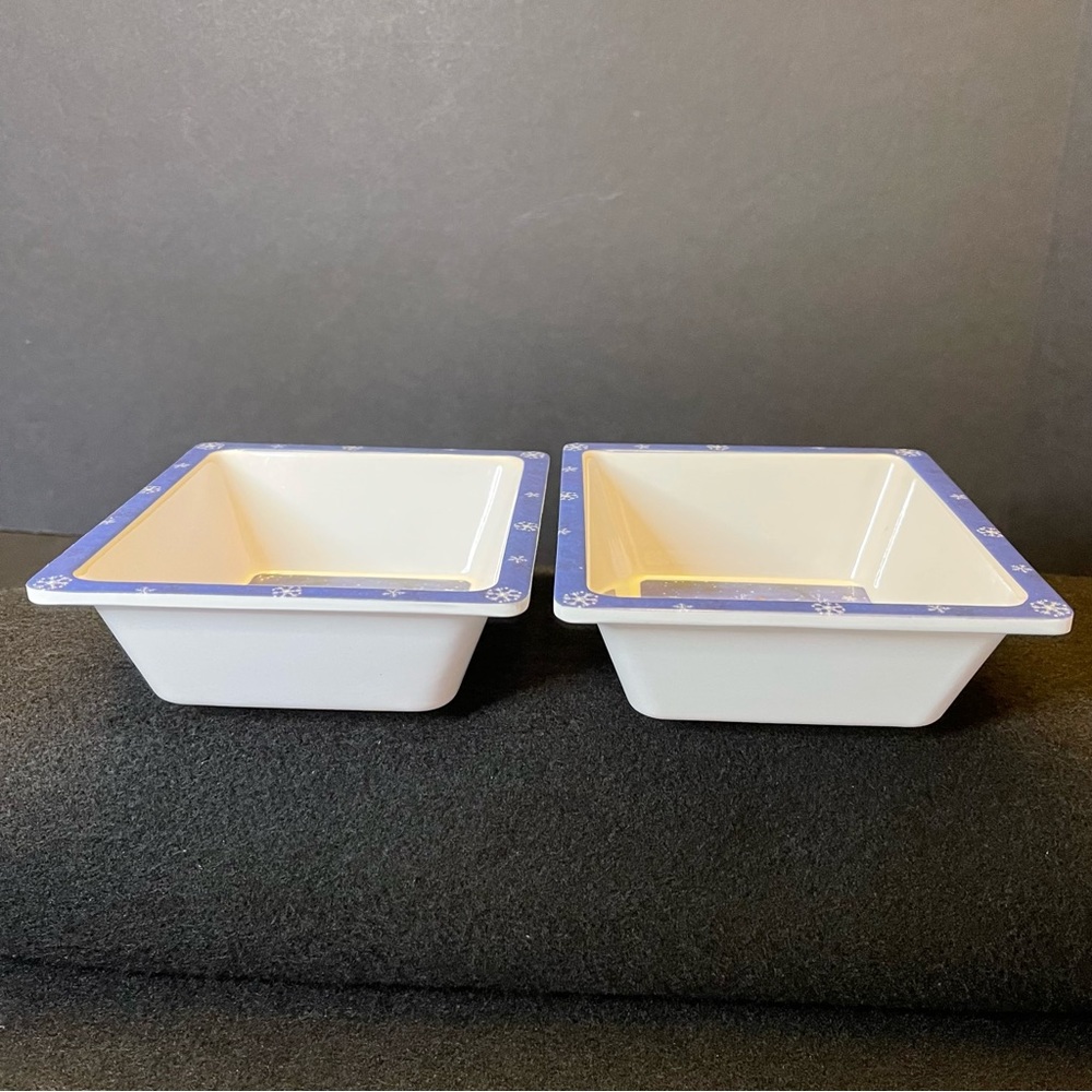 2 Snowman Snack Rectangle Bowls 6 x 5.25 Inches - Picture 16 of 16